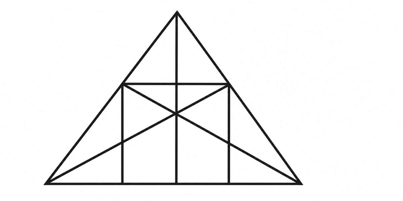 What are the numbers of straight lines and triangles in the given figure? - question image