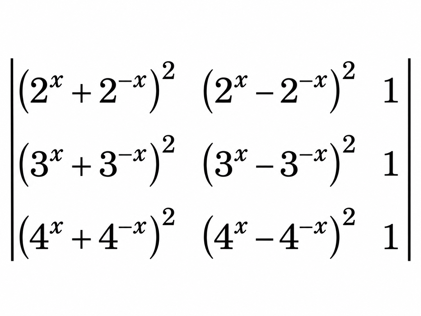 If, x, y, z, ∈ R then value of determinant is - question image