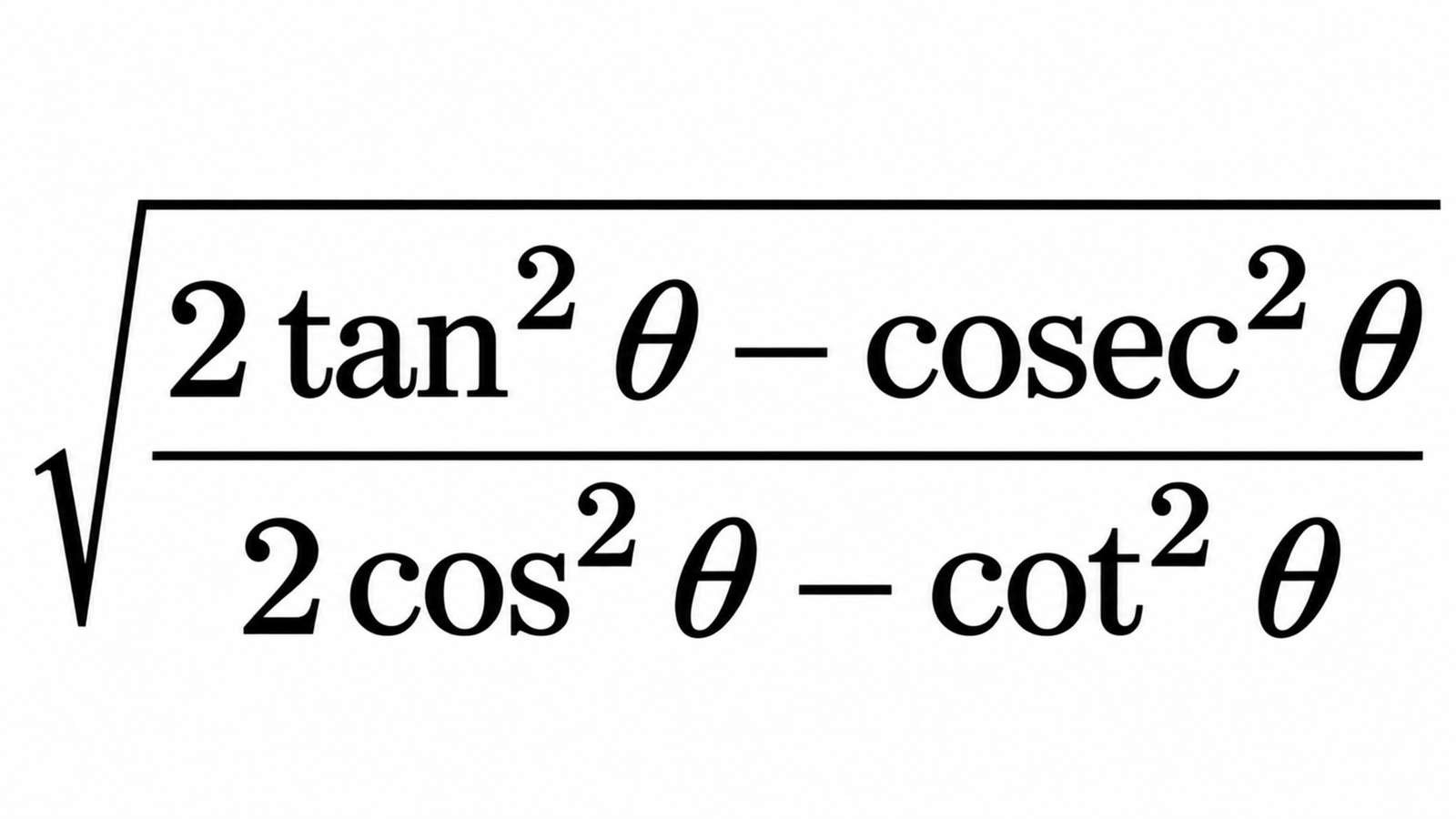 If sec θ = 4/√7, then the value of the given expression is: - question image
